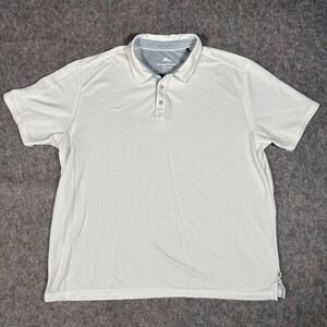 Tommy Bahama Polo Shirt Mens XXL White Tencel Blend Short Sleeve Golf Preppy